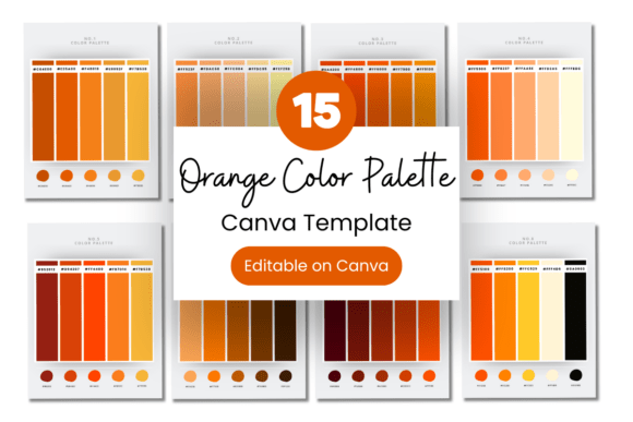 Orange Canva color palette with hex codes