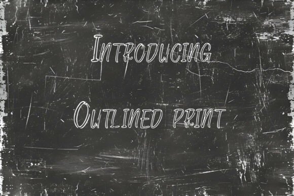 Outlined Print Font PNG with transparent background - Preview 1