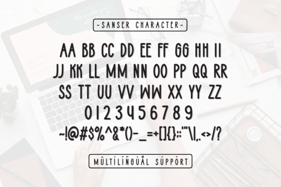 Sanser Font PNG with transparent background - Preview 1
