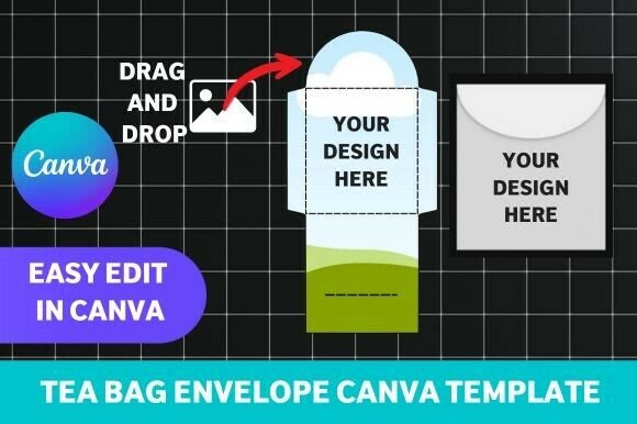 Tea Bag Envelope Canva Template