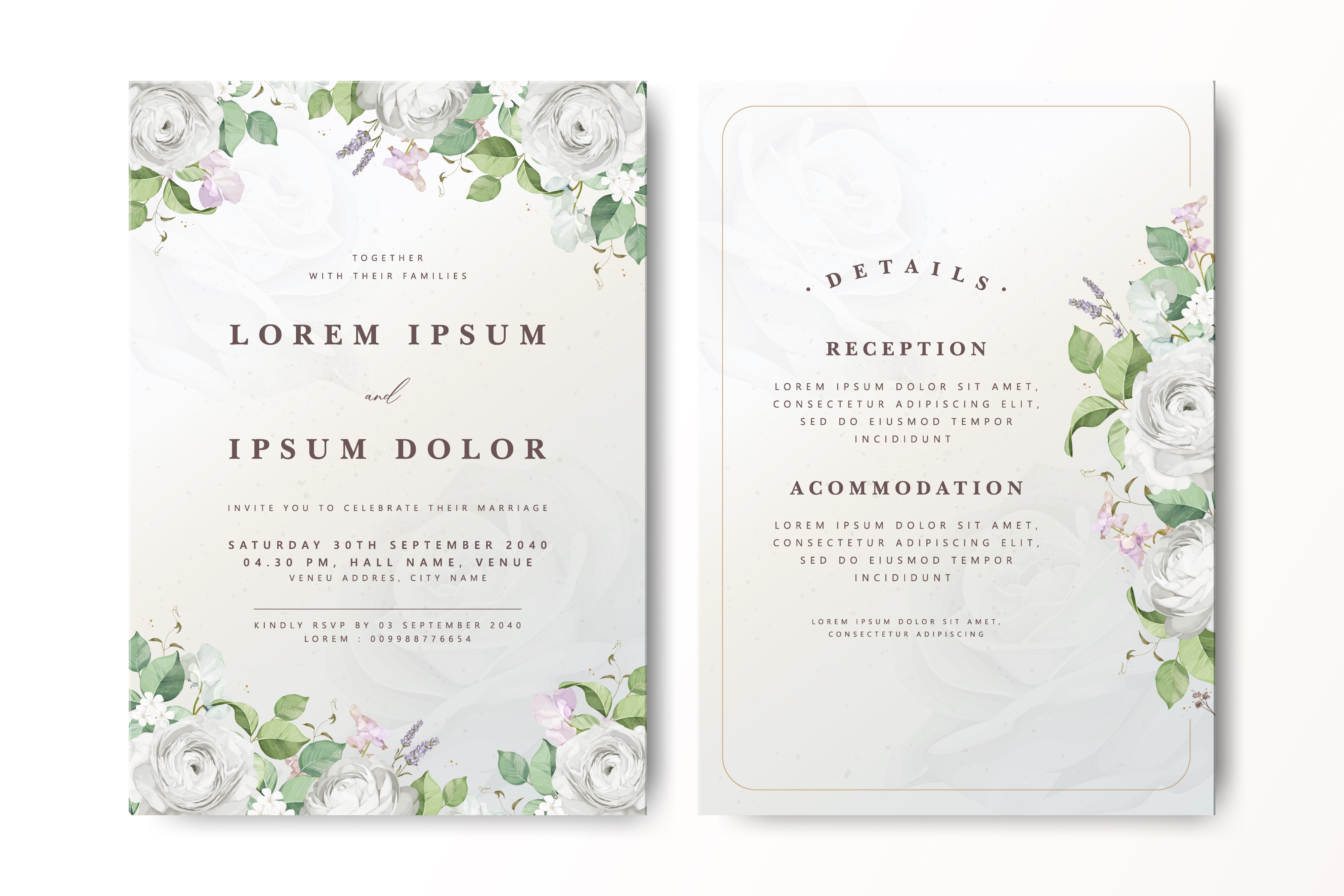 Elegant Floral Wedding Card Design Graphic by FiskiaStock · Creative ...