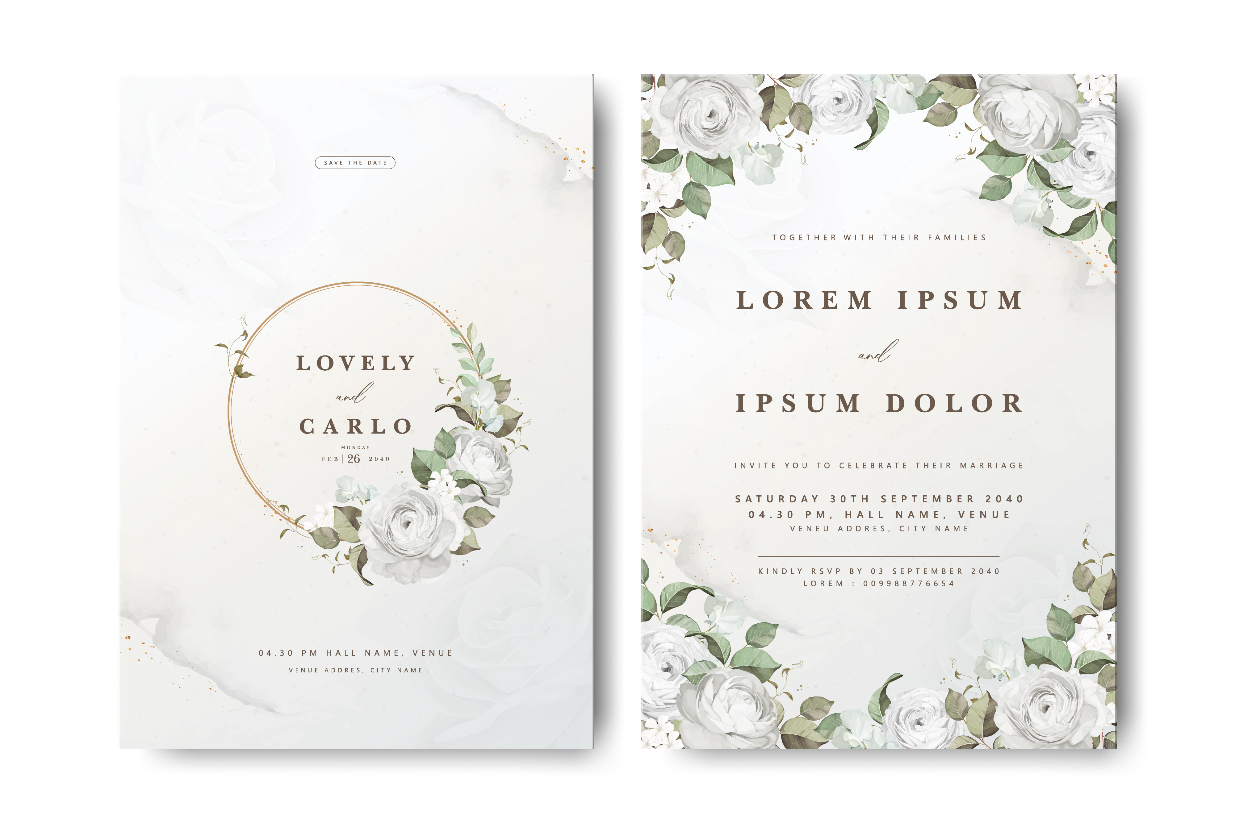 Elegant Floral Wedding Card Design Graphic by FiskiaStock · Creative ...