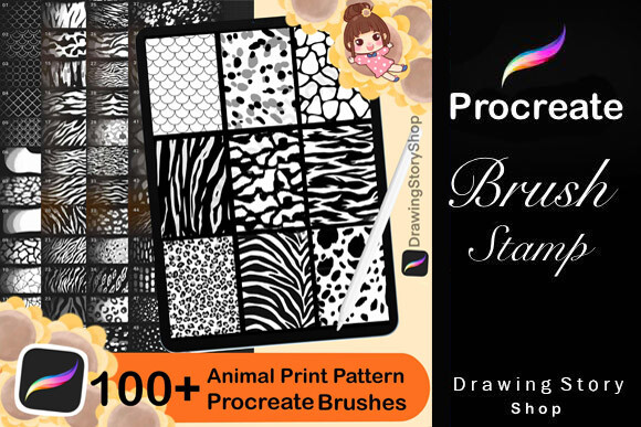 100 Animal Print Pattern Procreate Brush Graphic by DrawingStoryShop ...