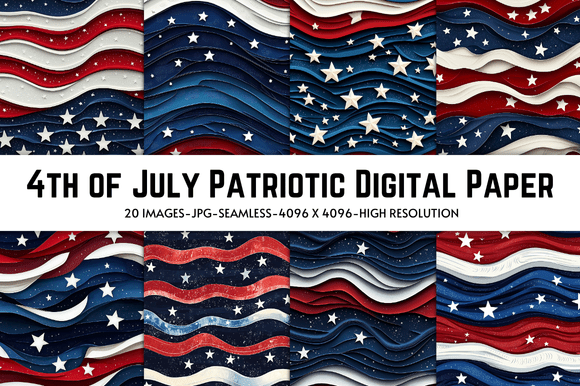 Patriotic Seamless Digital Paper Graphic by Craft Heaven · Creative Fabrica