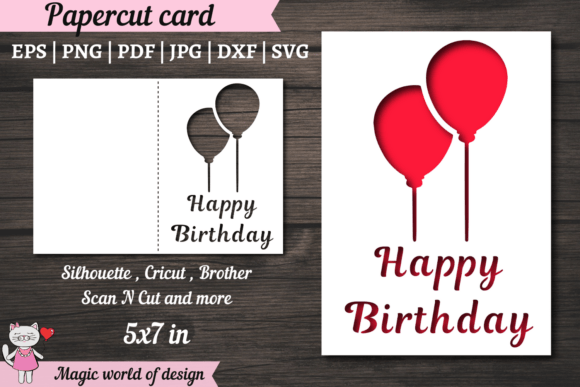 Balloons Svg, Happy Birthday Card Svg,