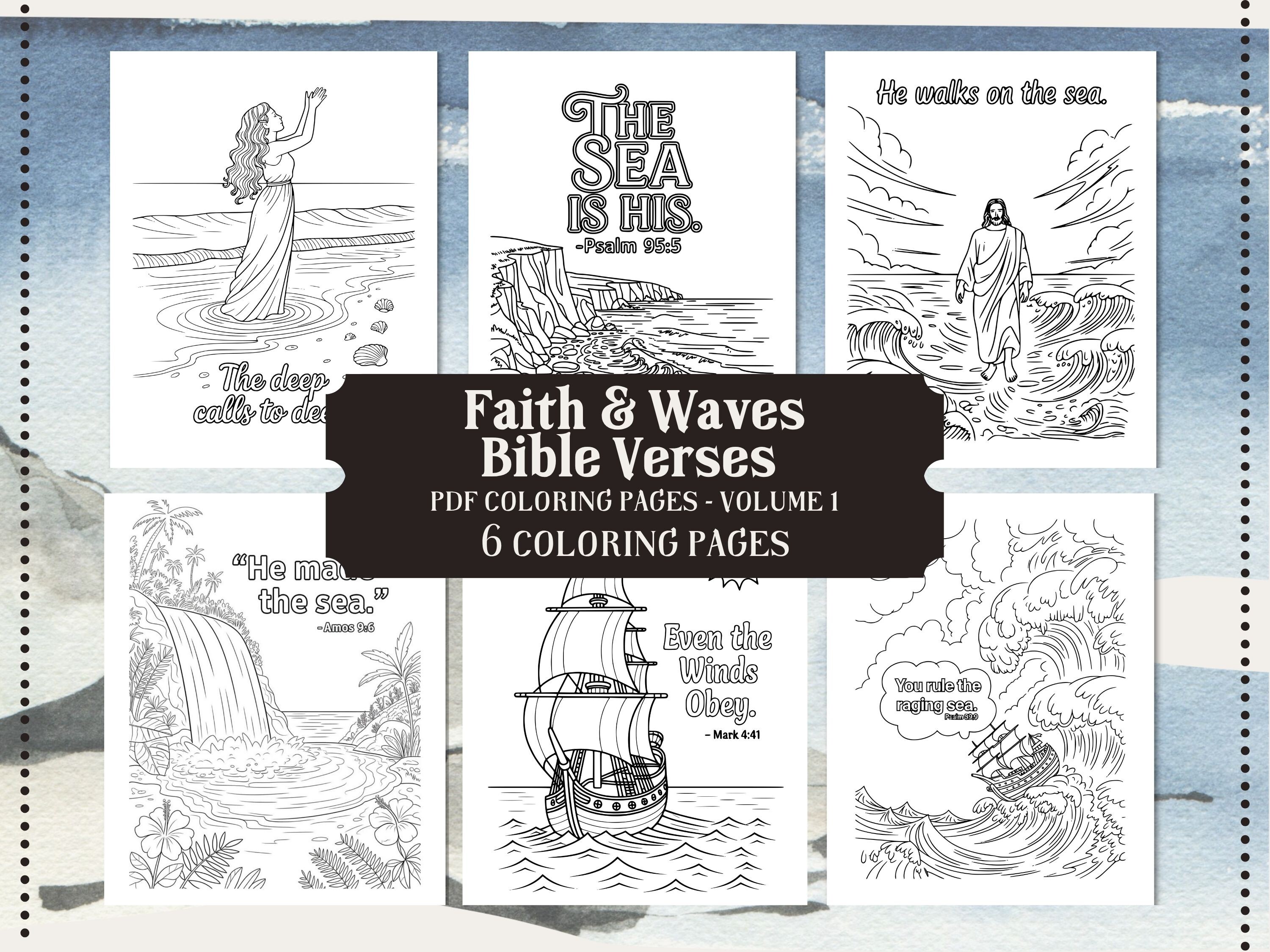 Faith & Waves Ocean Theme Coloring Pages