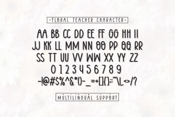 Floral Teacher Font - Preview 1