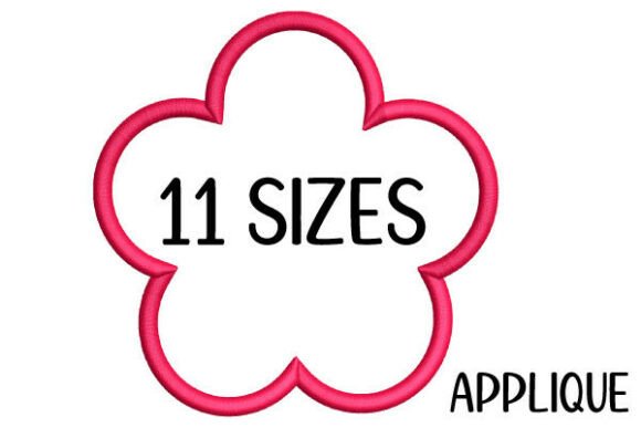 Flower Satin Stitch Appliqué in 11 Sizes