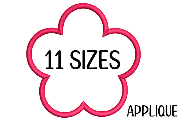 Flower Satin Stitch Appliqué in 11 Sizes