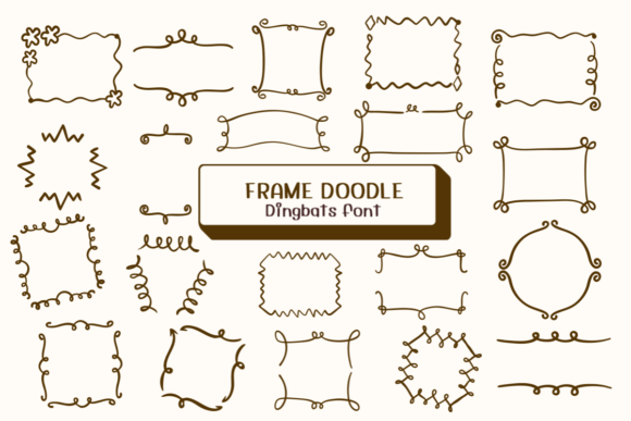 Preview of Frame Doodle dingbat font