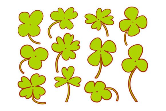 Hand Drawn Clover Leaf Collection