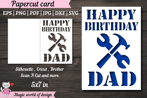 Happy Birthday Dad Card Svg