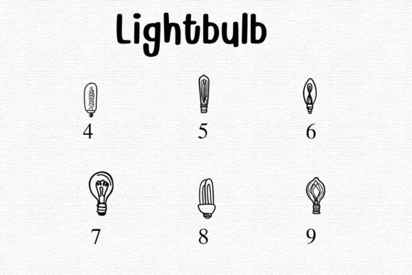 Lightbulb Font PNG with transparent background - Preview 3