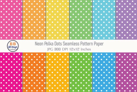 Neon Polka Dots Seamless Pattern Paper