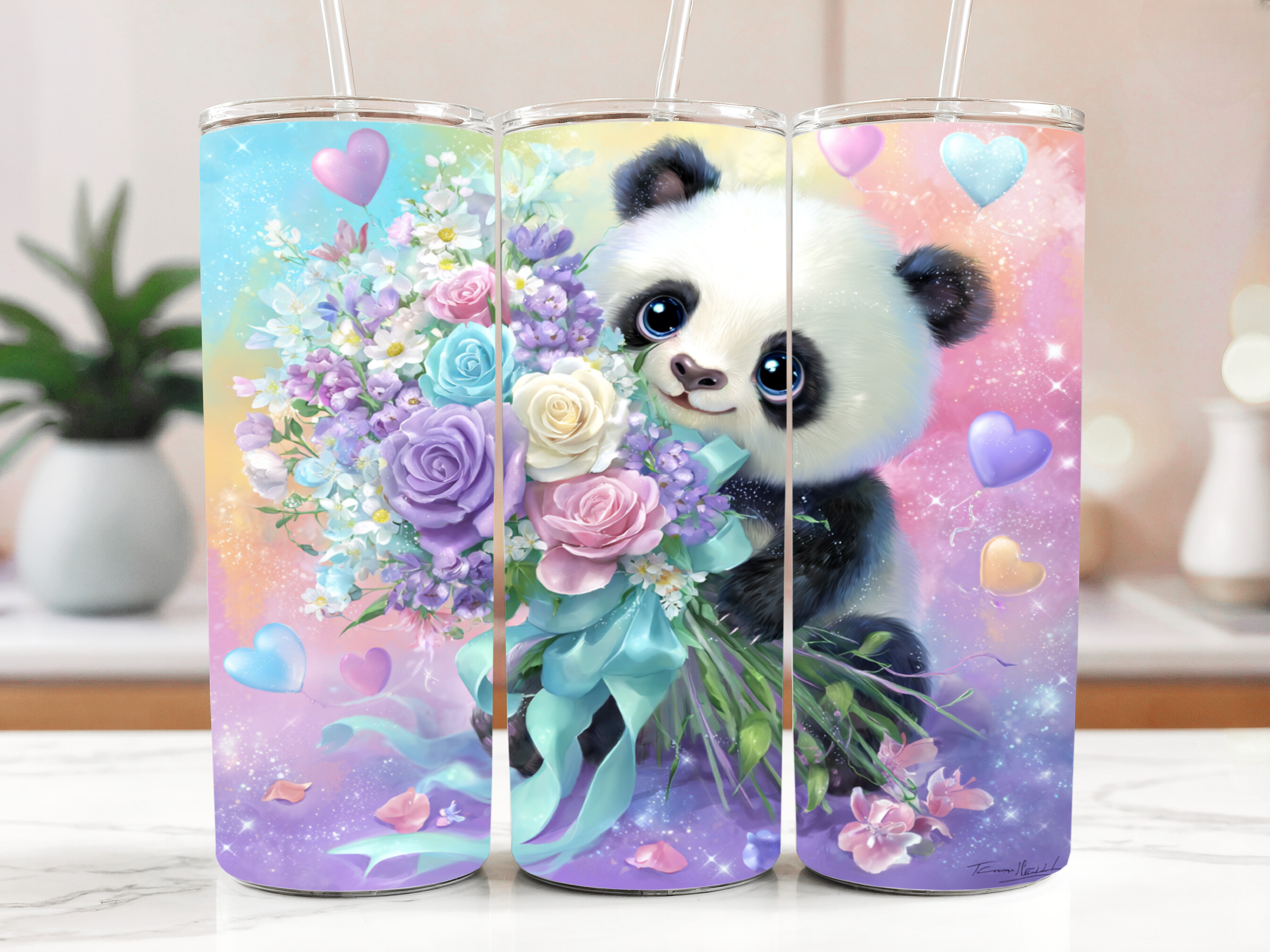 Panda Tumbler Wrap Cute 20oz Skinny Graphic by KDP Roadmap · Creative ...