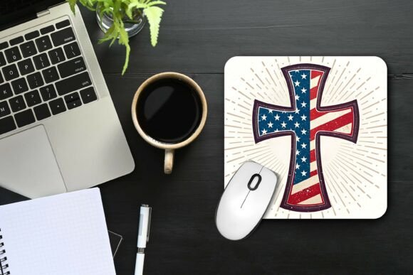 Patriotic Cross Mouse Pad Png