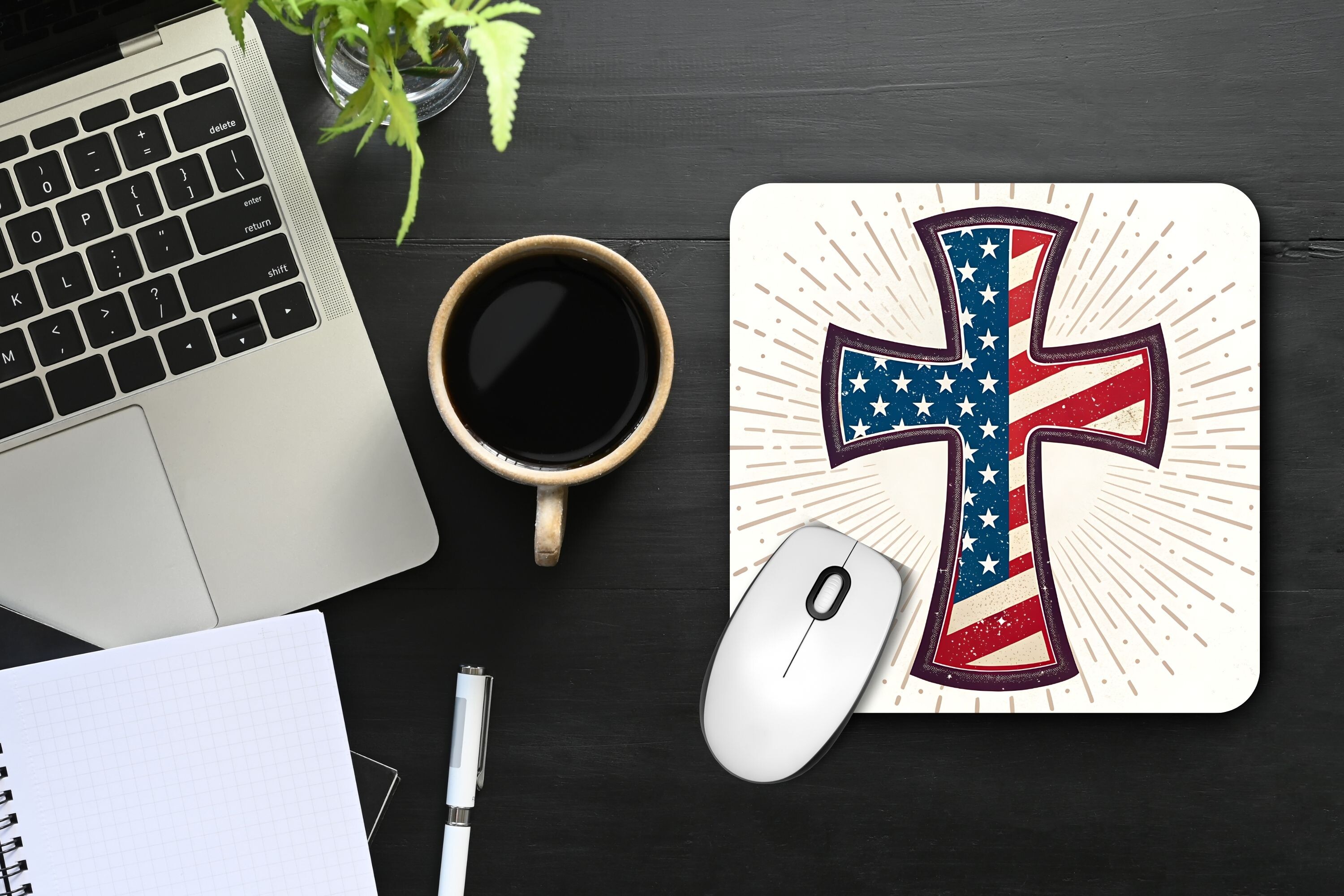 Patriotic Cross Mouse Pad Png