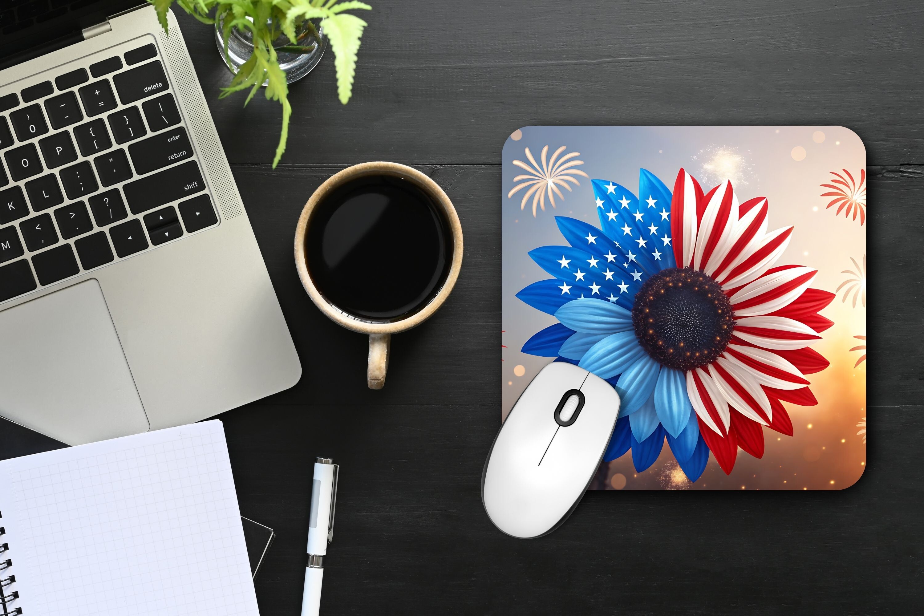 Patriotic Sunflower Mouse Pad Png