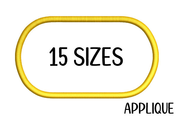 Rounded Tag Shape Satin Stitch Appliqué