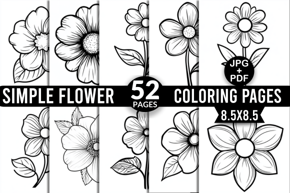 Simple Flower Coloring Pages