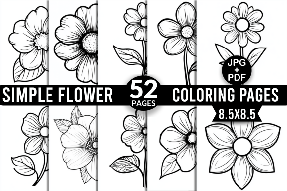 Simple Flower Coloring Pages