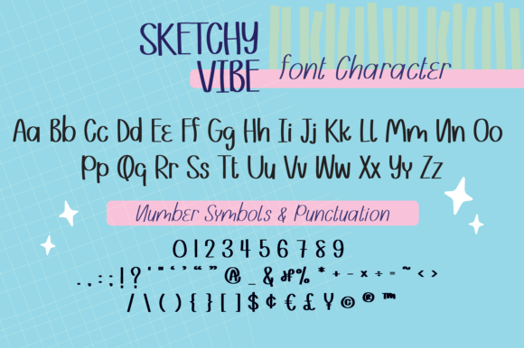 Sketchy Vibe Font PNG with transparent background - Preview 1