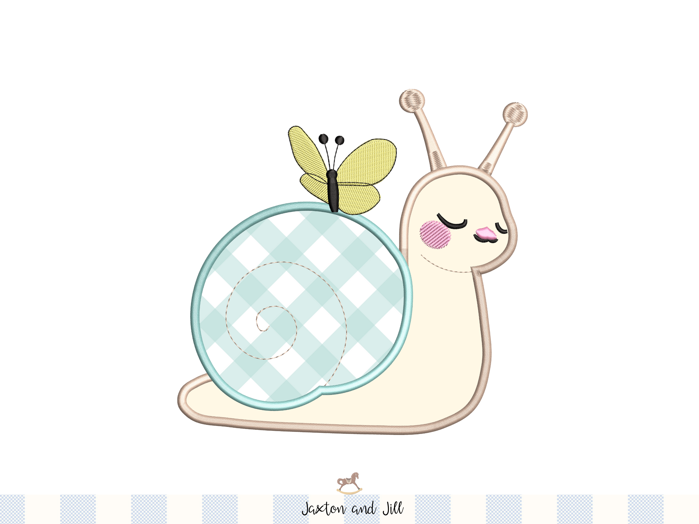 Snail Applique Machine Embroidery Design