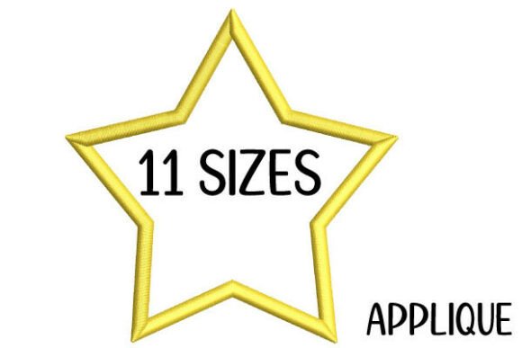 Star Satin Stitch Appliqué in 11 Sizes
