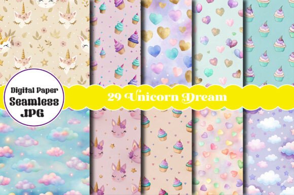 Unicorn Dream Seamless Pattern Graphic by Designstock · Creative Fabrica