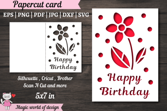 Flower SVG, Happy Birthday Card