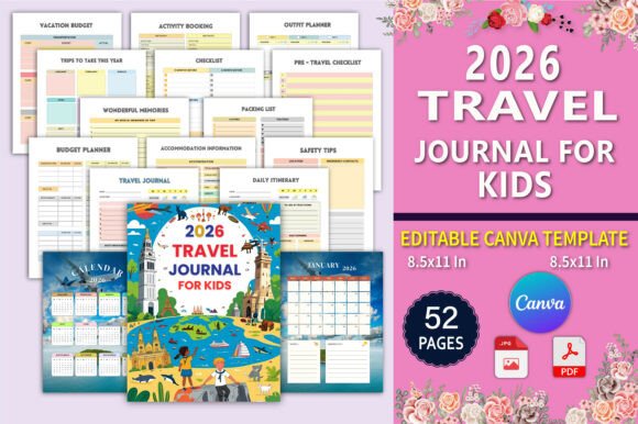 βοΈ 2026 Travel Journal for Kids Canva