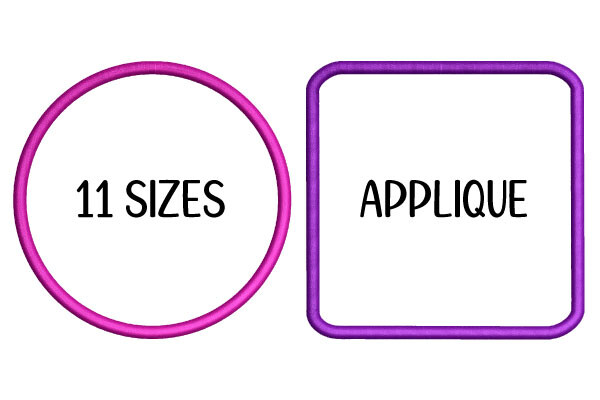 Circle & Rounded Square Satin Stitch