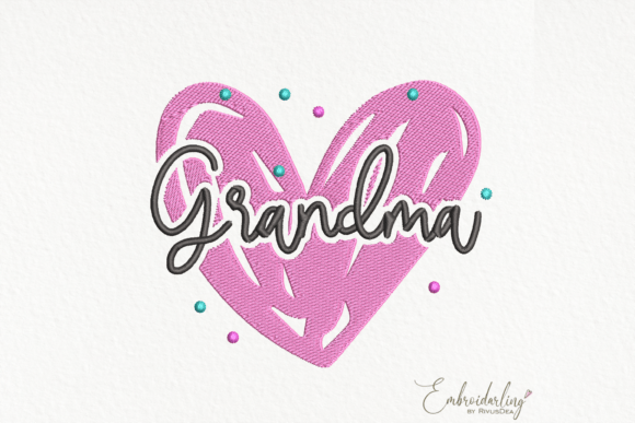 Grandma Embroidery Design File, 6 Sizes.
