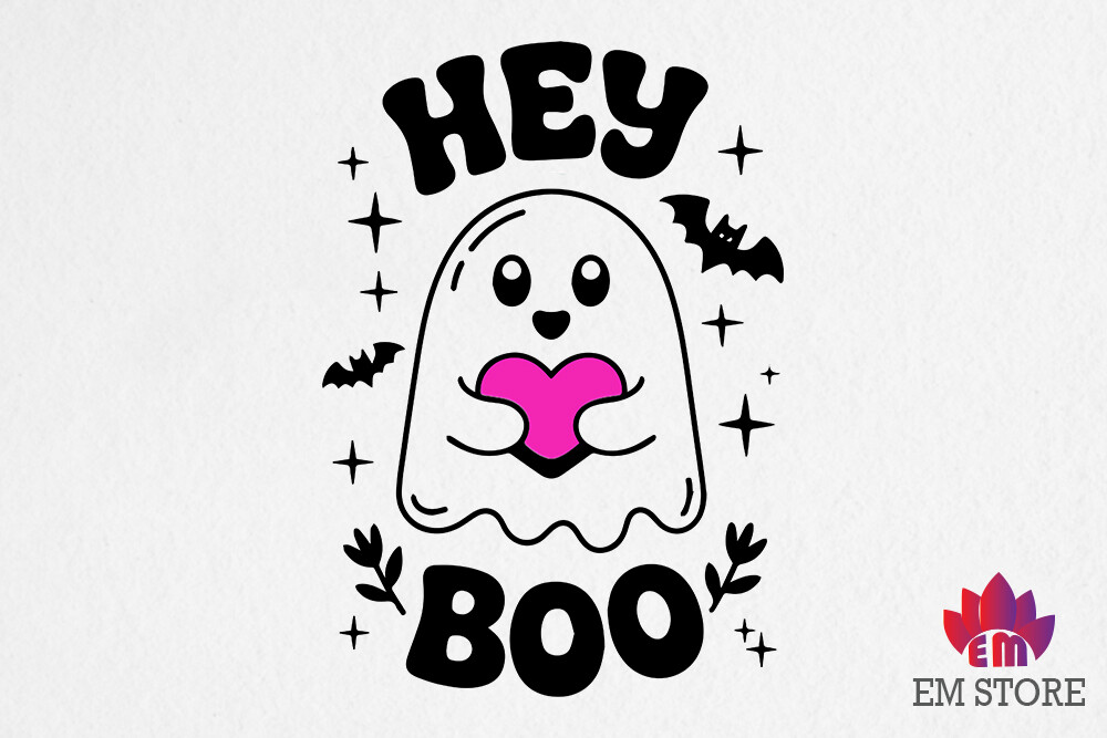 Hey Boo - Halloween SVG Graphic by EM STORE · Creative Fabrica