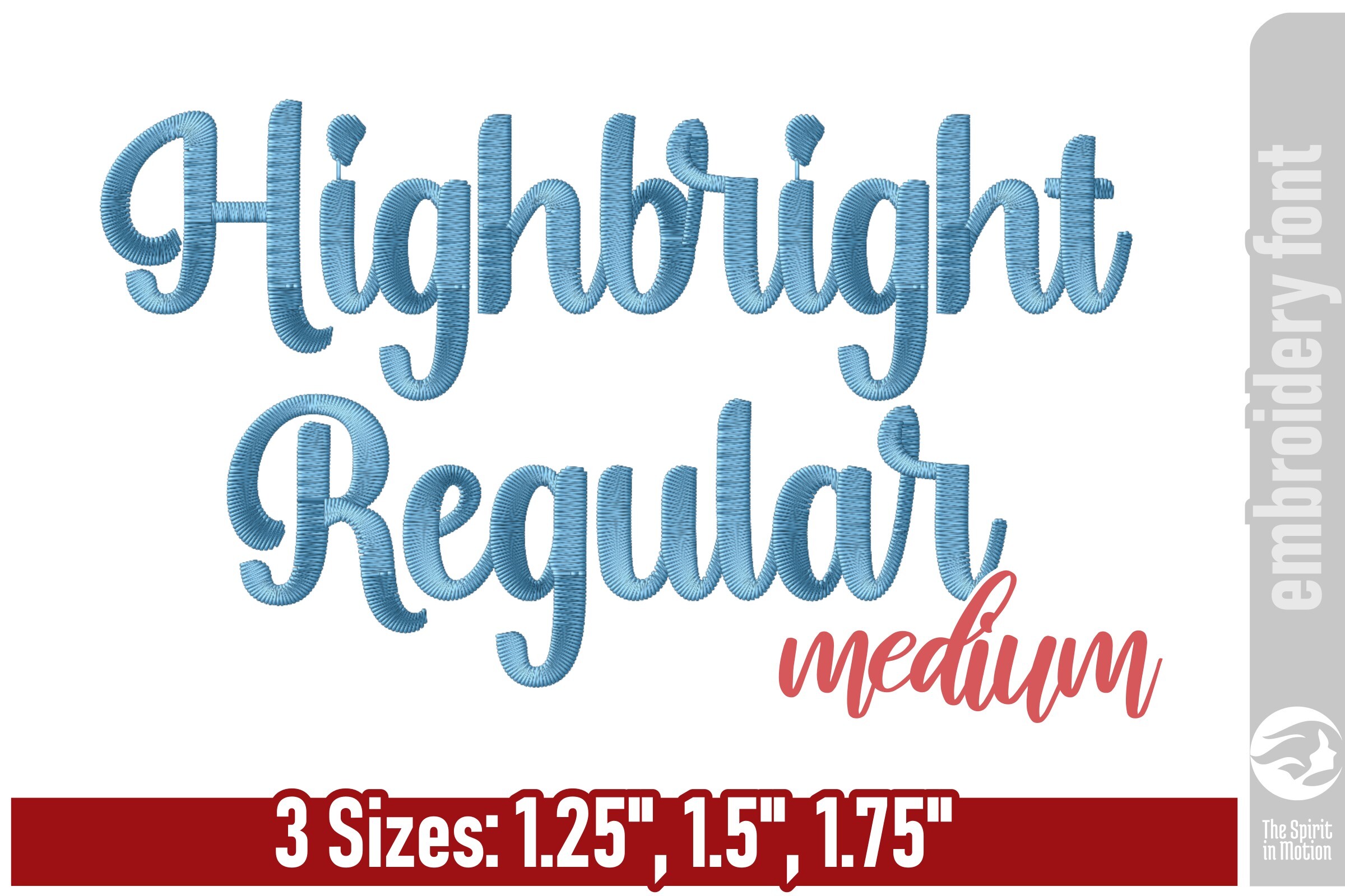 Highbright Script Embroidery Font - M