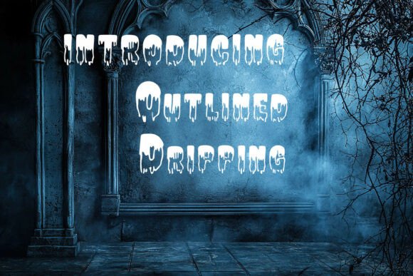 Outlined Dripping Font PNG with transparent background - Preview 1