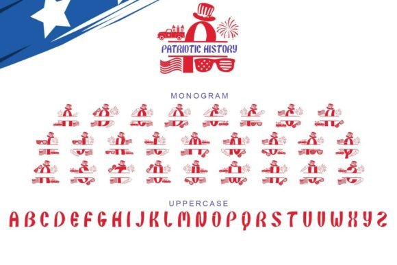Patriotic History Font PNG with transparent background - Preview 4