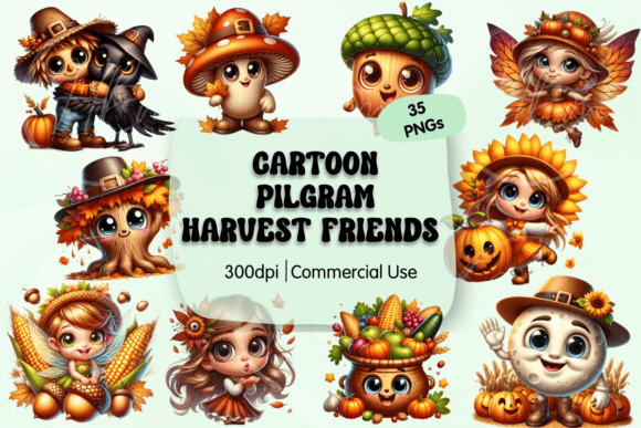 Pilgrim Harvest Clipart Bundle
