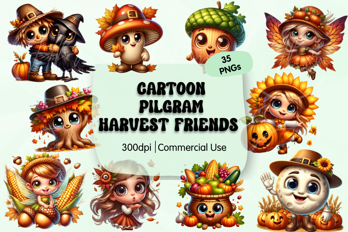 Pilgrim Harvest Clipart Bundle
