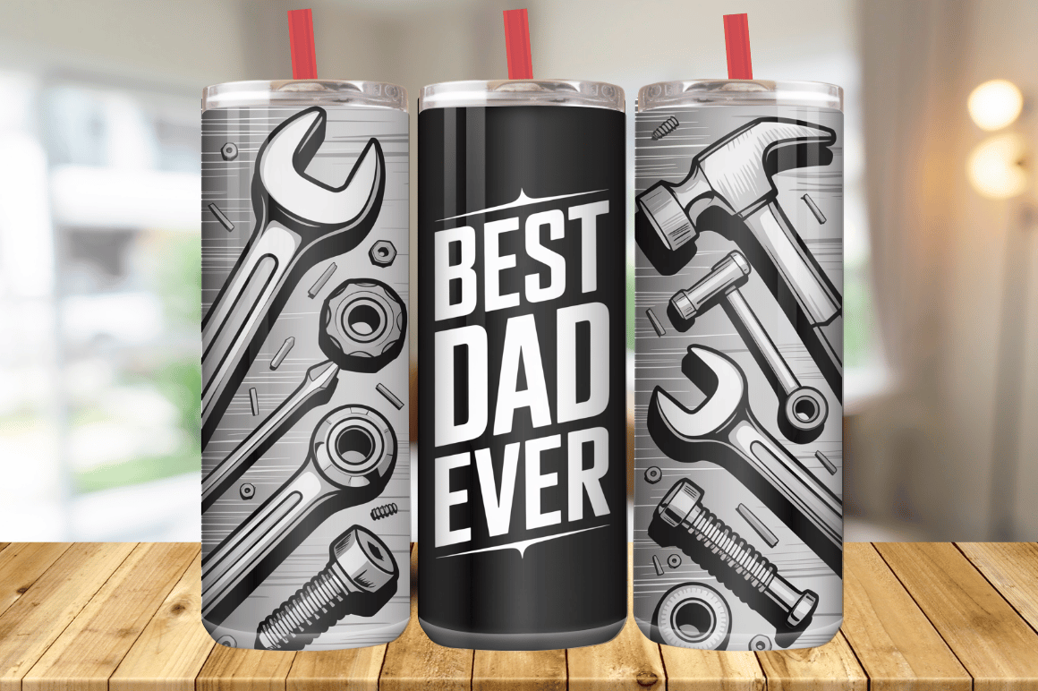 20oz Best Dad Tumbler Wrap Graphic by Magic Creative · Creative Fabrica