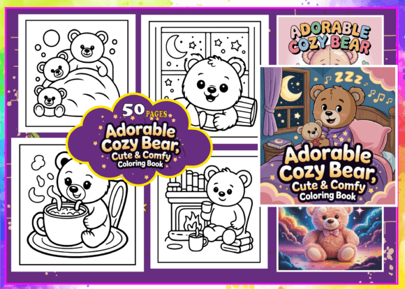 Adorable Cozy Bear Cute & Comfy Coloring