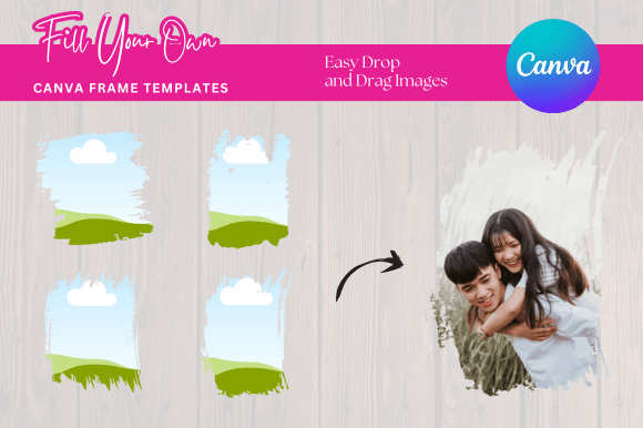 Brush Canva mockup templates with square layouts