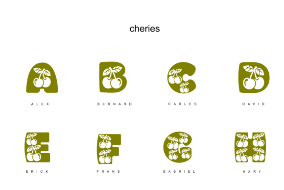 Cheries Font PNG with transparent background - Preview 2