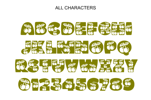 Cheries Font PNG with transparent background - Preview 4