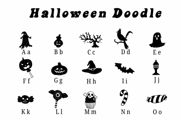 Halloween Doodle Font - Preview 1