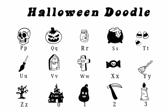 Halloween Doodle Font - Preview 2
