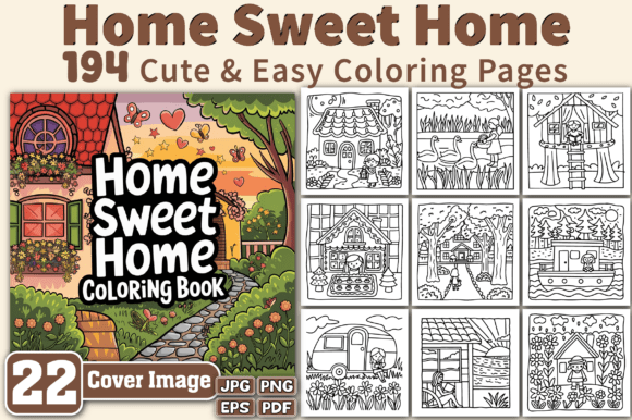 Home Sweet Home Cute Easy Coloring Pages