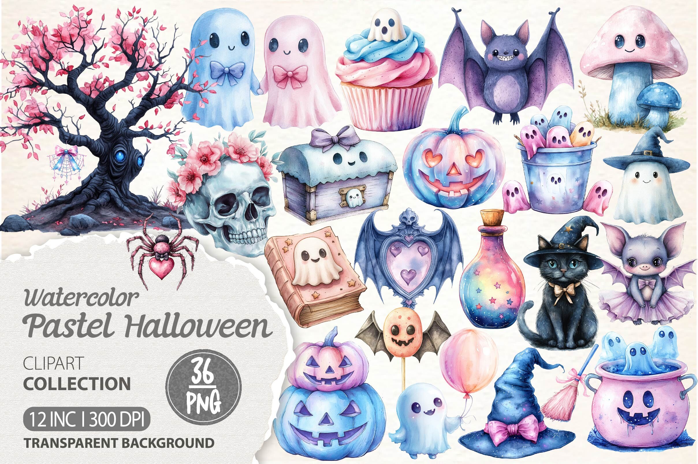 Pastel Halloween Clipart PNG Graphic by Dream Creation · Creative Fabrica