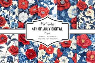 Patriotic 4th of July Digital Paper Graphic by Craft Heaven · Creative ...