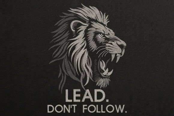 Roaring Lion Head with Quote
